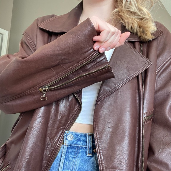 Brown Leather Jacket - Picture 6 of 9